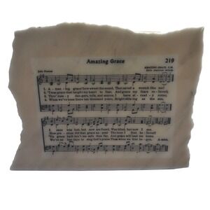 Amazing Grace Sheet Music Marble Plaque Rough Edge Hymn Decor Stone Slab
